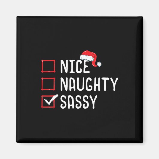 Nice Naughty Sy Christmas List Magnet (Vorne)