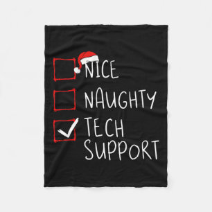 Nice Naughty Tech Support Weihnachtskundenservice Fleecedecke
