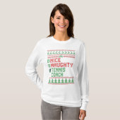 Nice Naughty Tennis Coach Christmas Matching Gift T-Shirt (Vorne ganz)