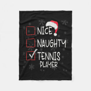 Nice Naughty Tennis Player List Weihnachten Weihna Fleecedecke