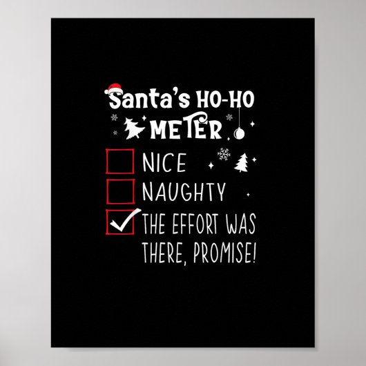 Nice Naughty The Was There Promise Christmas Poster (Vorne)