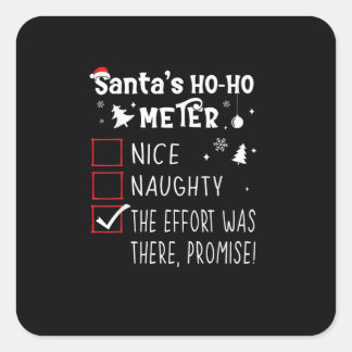 Nice Naughty The Was There Promise Christmas Quadratischer Aufkleber