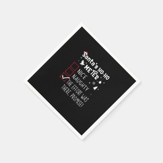 Nice Naughty The Was There Promise Christmas Serviette (Ecke)