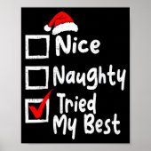 Nice Naughty Tried My Funny Christmas List Family  Poster (Vorne)