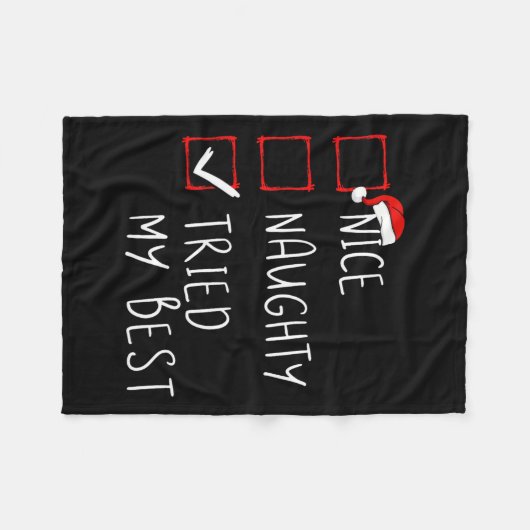 Nice Naughty Trip My Best Christmas List Xmas San Fleecedecke (Vorderseite (Horizontal))
