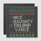 Nice Naughty Trump Vance Wahl Ugly Sweater Magnetkarte (Vorne/Hinten)