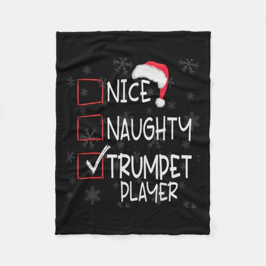 Nice Naughty Trumpet Player List Weihnachten Weihn Fleecedecke (Vorderseite)