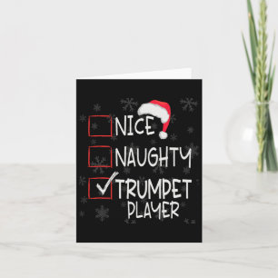 Nice Naughty Trumpet Player List Weihnachten Weihn Karte