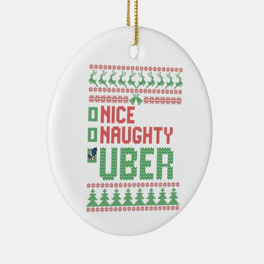 Nice Naughty Uber Funny Christmas Matching Geschen Keramik Ornament (Rechts)