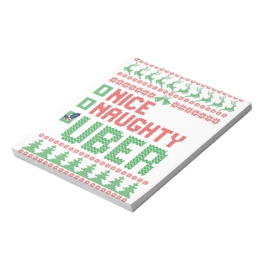 Nice Naughty Uber Funny Christmas Matching Geschen Notizblock (Rotiert)
