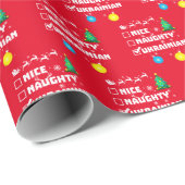 Nice Naughty Ukrainian Funny Wrapping Paper Geschenkpapier (Rolleneckpunkt)