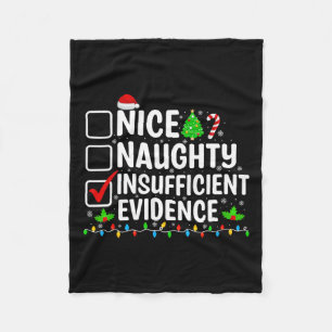 Nice Naughty Ungenügend Beweise Funny Christmas Fleecedecke