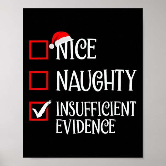 Nice Naughty Ungenügend Beweise Funny Christmas Poster (Vorne)