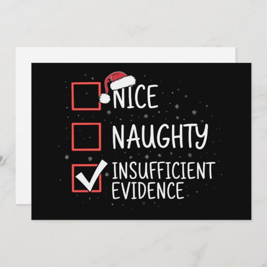 Nice Naughty Ungenügend Beweise Weihnachten Funny (Vorne/Hinten)