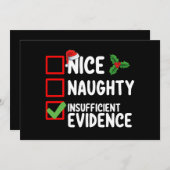 Nice Naughty Ungenügend Beweise Weihnachtsliste Einladung (Vorne/Hinten)