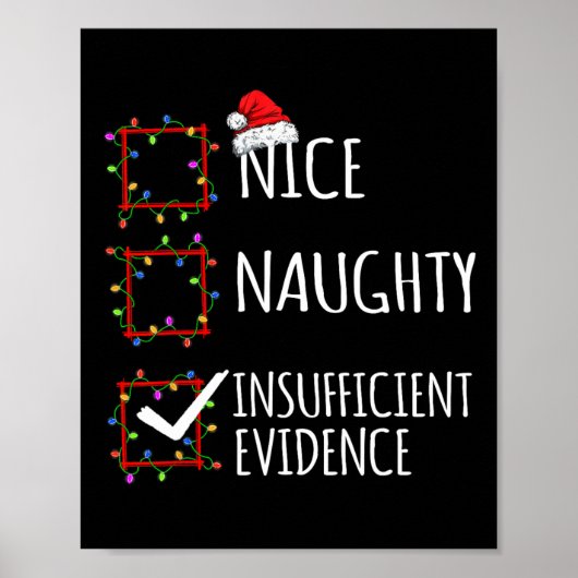 Nice Naughty Ungenügend Beweise Weihnachtsliste Poster (Vorne)
