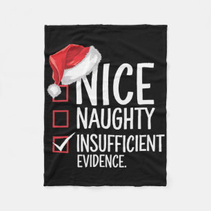 Nice Naughty ungenügende Beweise Weihnachten Weihn Fleecedecke