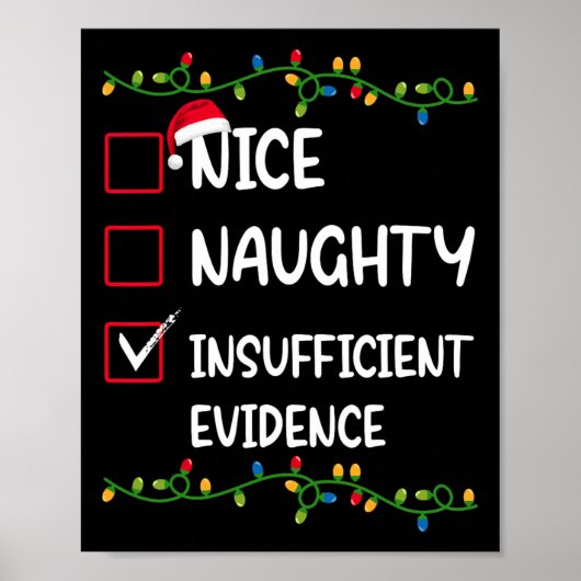 Nice Naughty ungenügender Beweis Weihnachten Poster (Vorne)