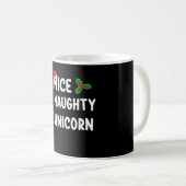 Nice Naughty Unicorn Weihnachtsfeiertag Kaffeetasse (VorderseiteRechts)