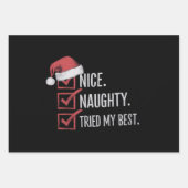 Nice Naughty versuchte meine besten Weihnachtslist Geschenkpapier Set (Vorderseite)