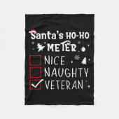Nice Naughty Veteran Christmas List Santa Military Fleecedecke (Vorderseite)