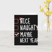 Nice Naughty vielleicht nächstes Jahr Weihnachtsli Karte (Gelbe Blume)