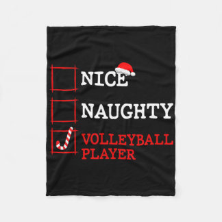 Nice Naughty Volleyll Player Weihnachten Weihnacht Fleecedecke