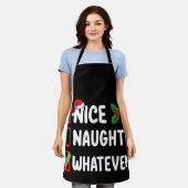 Nice Naughty Was auch immer lustige Weihnachtsfeie Schürze (Getragen)