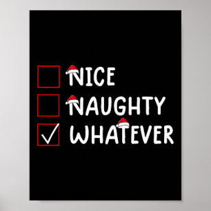 Nice Naughty Was auch immer Niedliche Weihnachten Poster