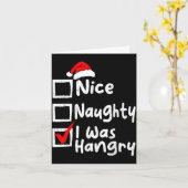 Nice Naughty Was Hungry Funny Christmas List Famil Karte (Gelbe Blume)