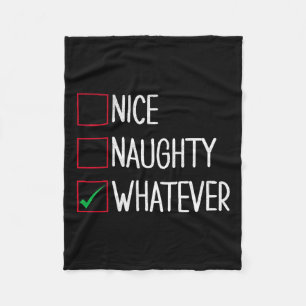 Nice Naughty Welches lustige Weihnachten Fleecedecke