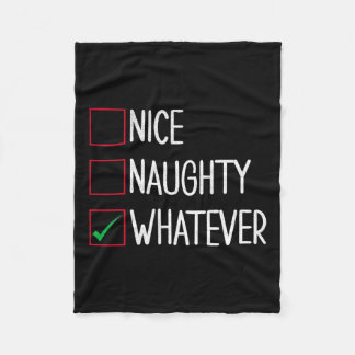 Nice Naughty Welches lustige Weihnachten Fleecedecke