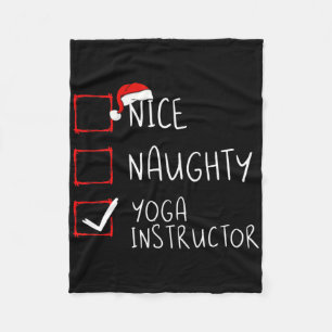 Nice Naughty Yoga Instructor Weihnachtsliste Santa Fleecedecke
