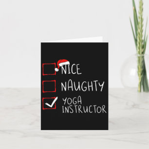 Nice Naughty Yoga Instructor Weihnachtsliste Santa Karte