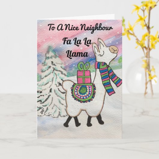 Nice Neighbour Fa La Llama Holiday Karte (Gelbe Blume)