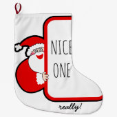 Nice One Typografy Weihnachten Strumpf Funny Santa Großer Weihnachtsstrumpf (Vorderseite)