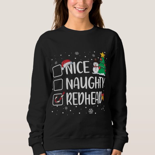 Nice or Naughhead Funny Funny Christmas Pajama Xma Sweatshirt (Vorderseite)