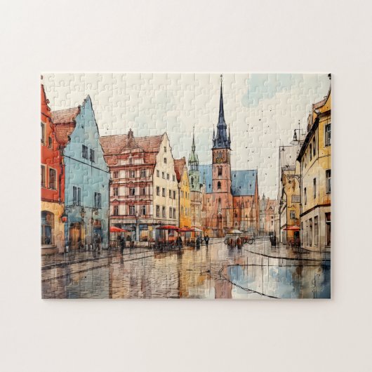 Nice painted München Puzzle (Horizontal)