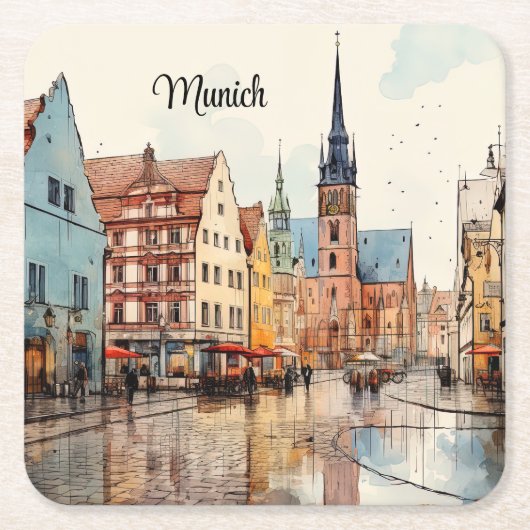 Nice painted München Rechteckiger Pappuntersetzer (Vorderseite)