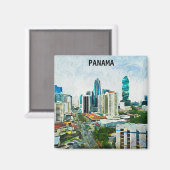 Nice Panama City Oil Paint Citycape Magnet (Vorderseite/Rückseite)