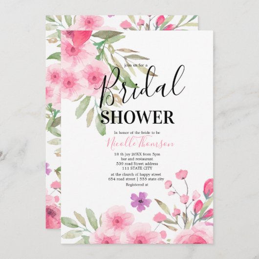 Nice pastel colored illustration of einladung (Vorne/Hinten)