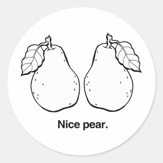 NICE PEAR -.png Runder Aufkleber (Vorderseite)
