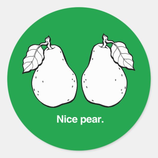 NICE PEAR - WEISS -.pnng Runder Aufkleber (Vorderseite)