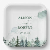 Nice Pine Trees Forest Custom Wedding Pappteller (Vorderseite)