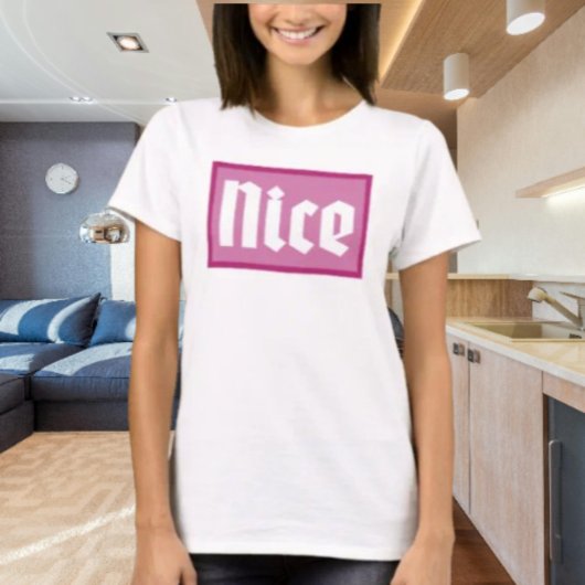 Nice Pink Box Typography Shirt