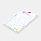 Nice Pink Unicorn & Regenbogen Schießstar 4" x "6 Post-it Klebezettel (angewinkelt)