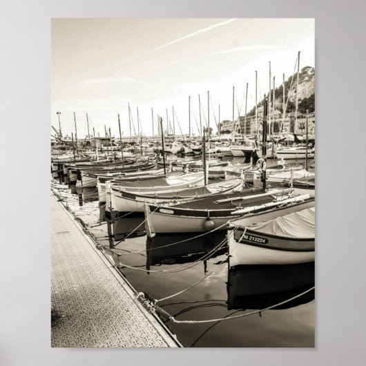 Nice port Vintag Foto Poster (Vorne)