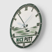 Nice Putt Golf Golfer Gift Große Wanduhr (Winkel)