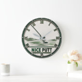 Nice Putt Golf Golfer Gift Große Wanduhr (Zuhause)