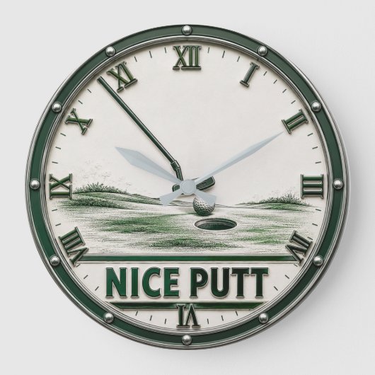 Nice Putt Golf Golfer Gift Große Wanduhr (Vorderseite)